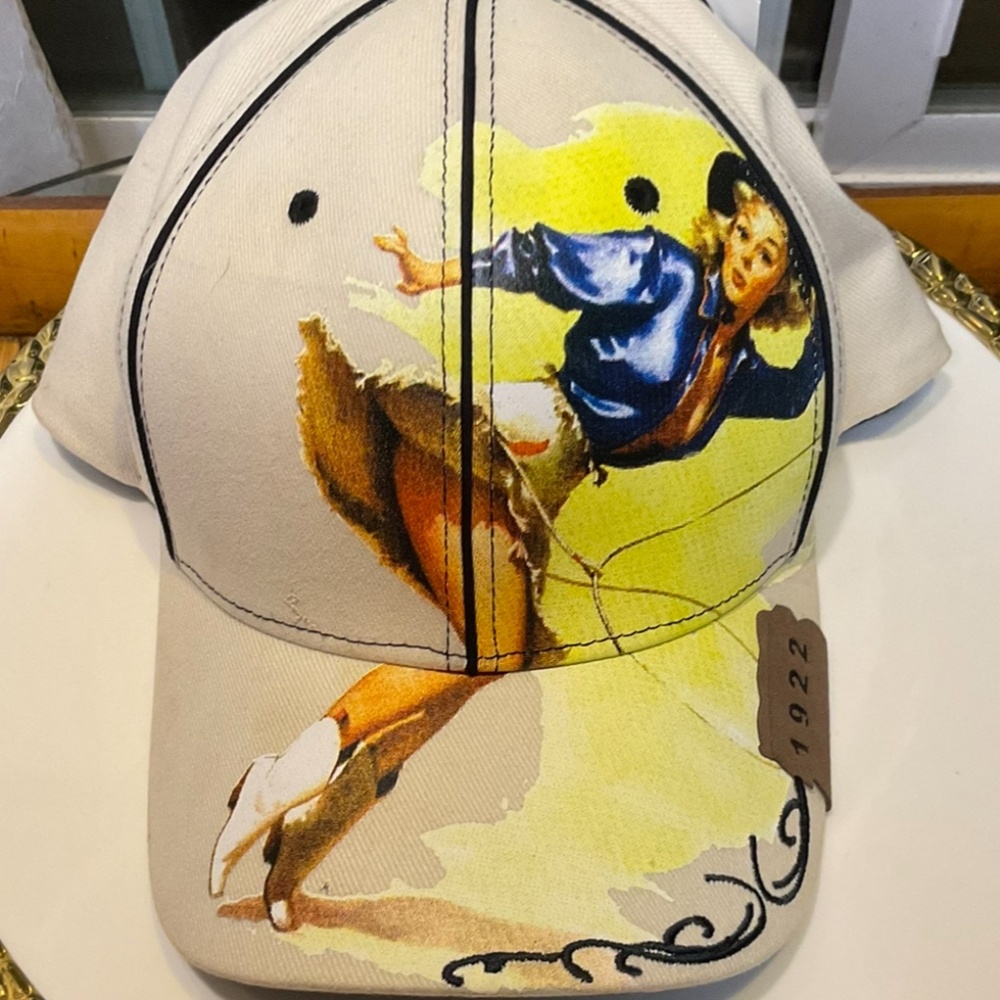 BAILEY of Hollywood Pin-Up Ball Cap Yellow Western FlexFit Hat RARE NWT